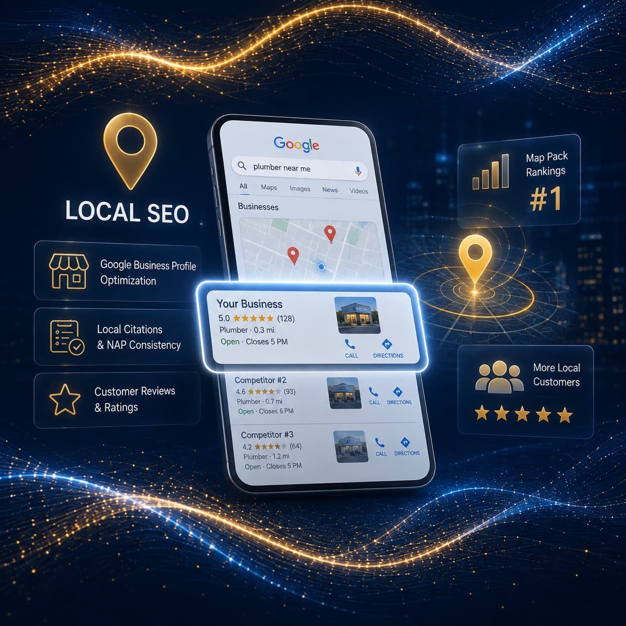 Local SEO We optimize your Google Business Profile and local citations so you show up in the map pack when nearby customers search ift seo services