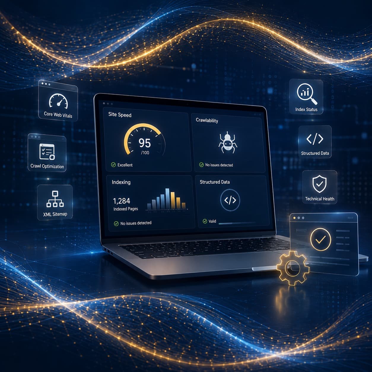 Technical SEO We fix the site speed crawlability indexing and structured data issues that keep search engines from properly reading your site